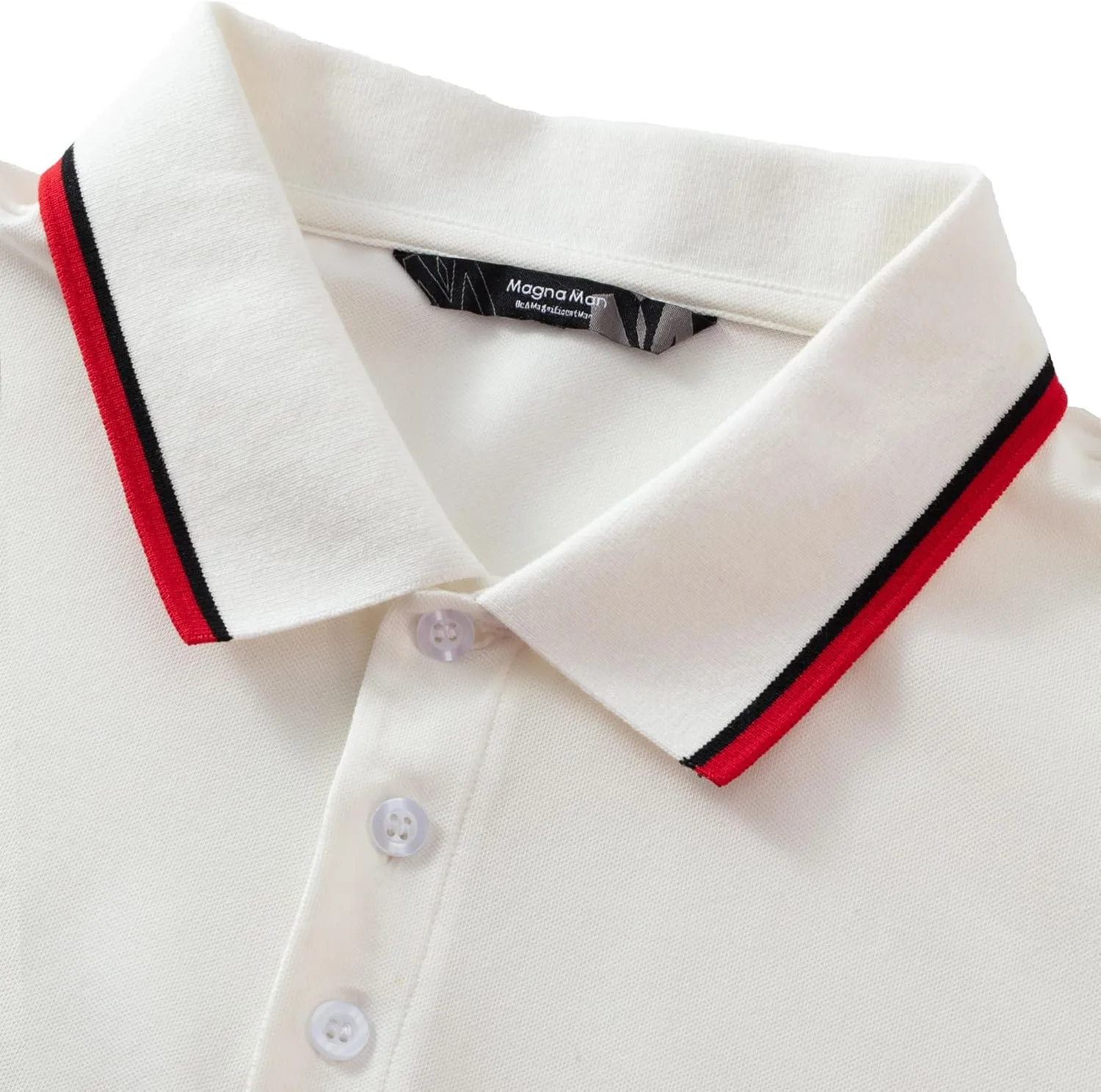 Men's Classic Button-Down Polo Shirt - Premium Cotton Pique Knit Business Casual Slim Fit