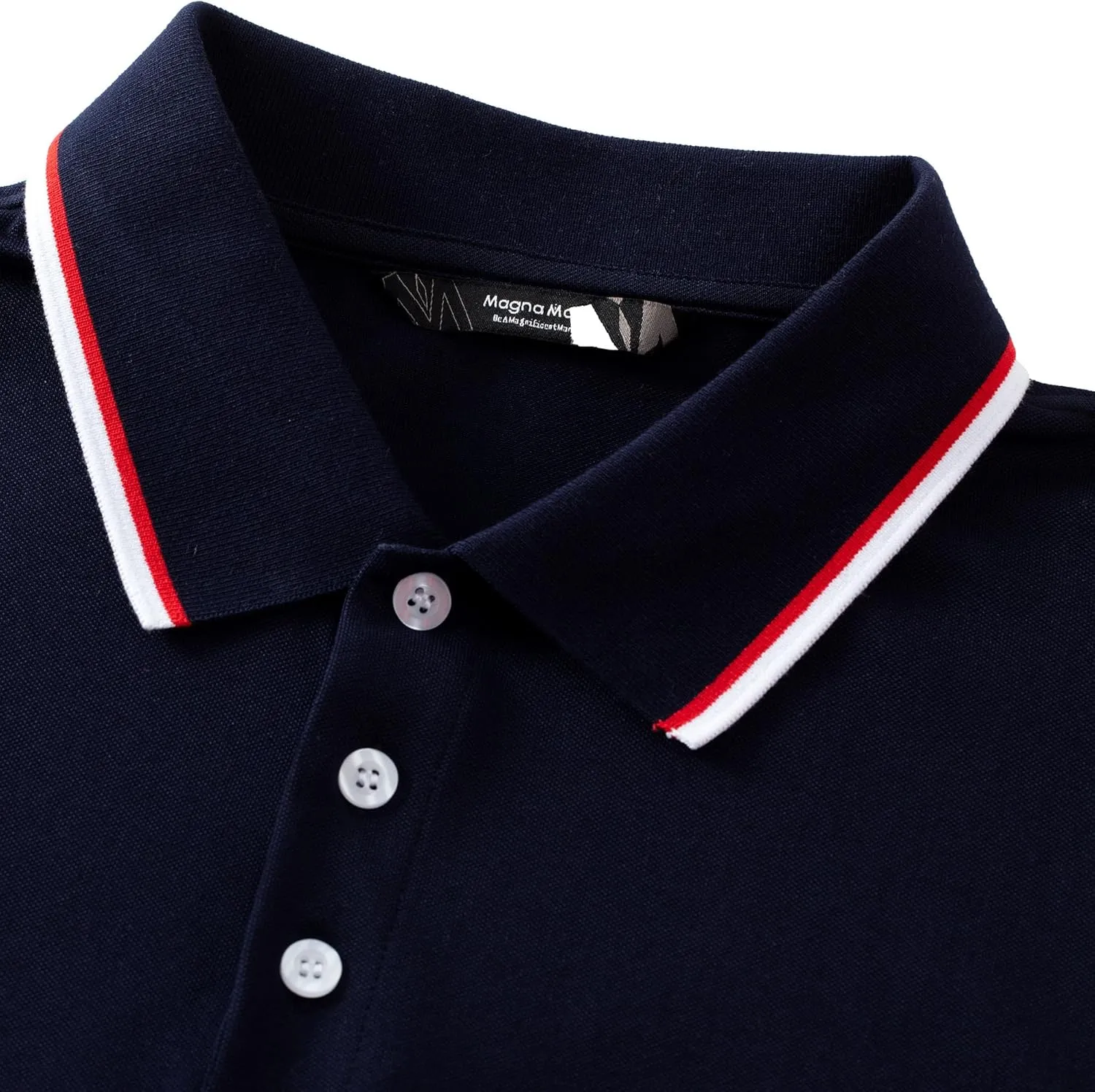 Men's Classic Button-Down Polo Shirt - Premium Cotton Pique Knit Business Casual Slim Fit
