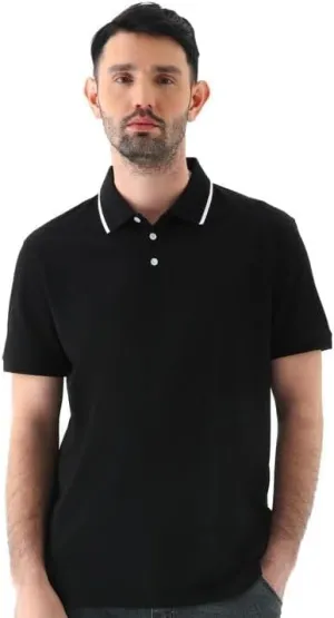 Men's Classic Button-Down Polo Shirt - Premium Cotton Pique Knit Business Casual Slim Fit