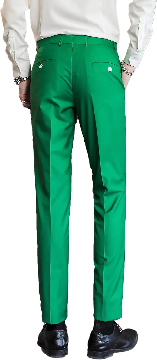 Mens Classic Suit Pants Straight Fit Modern Formal Dress Pants Separate Trousers