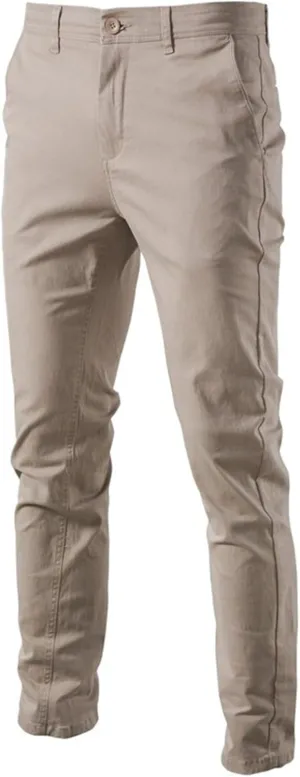 Men's Comfort Casual Solid Trousers Trendy Slim Fit Lounge Pants Lightweight Active Business Slack