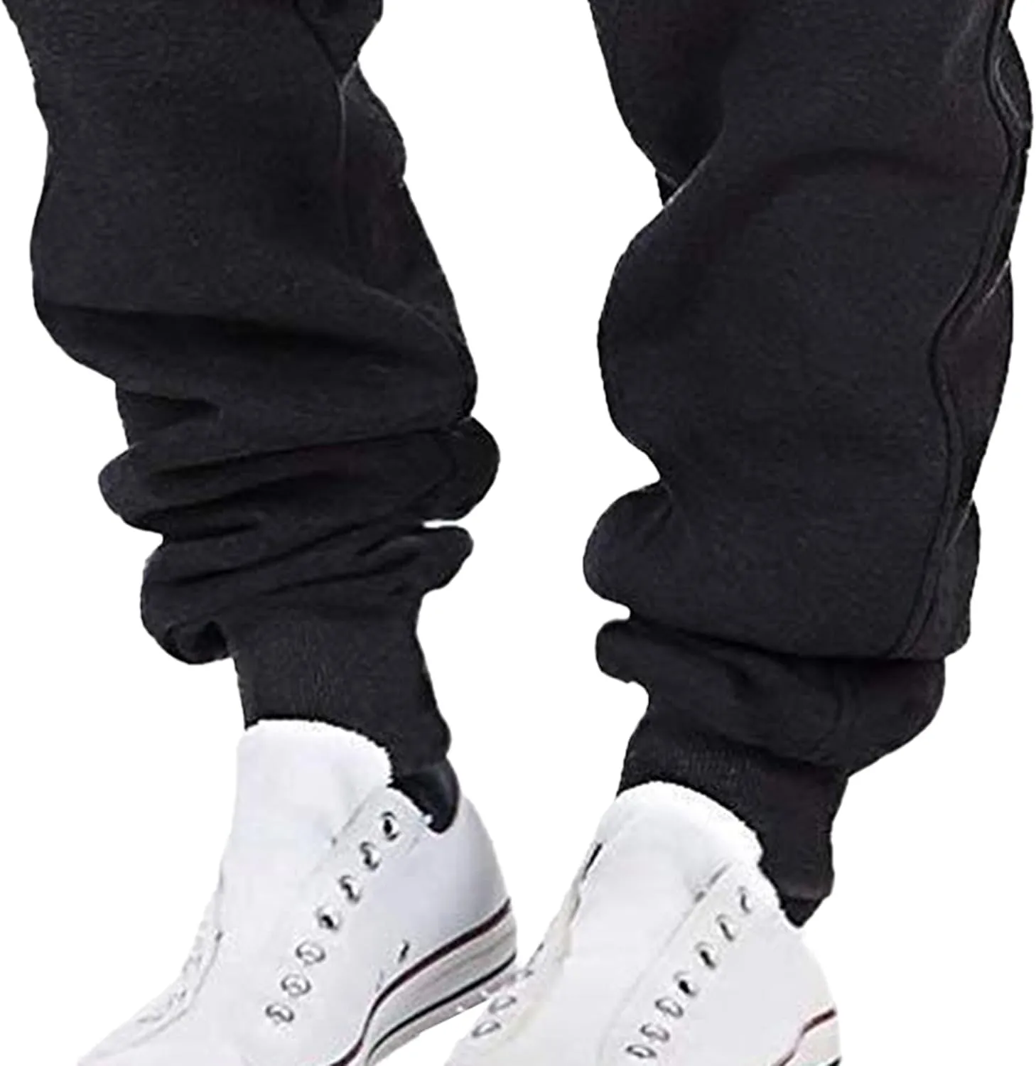 Men's Elastic Waist Comfort Joggers Workout Pants Casual Solid Sweatpants Pants Drawstring Outdoor Trousers