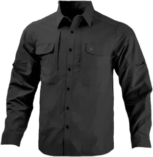 Mens Outdoor Quick Dry Long Sleeve Cargo Shirts Mens Safari Hiking Pockets Shirts Mens Shirts