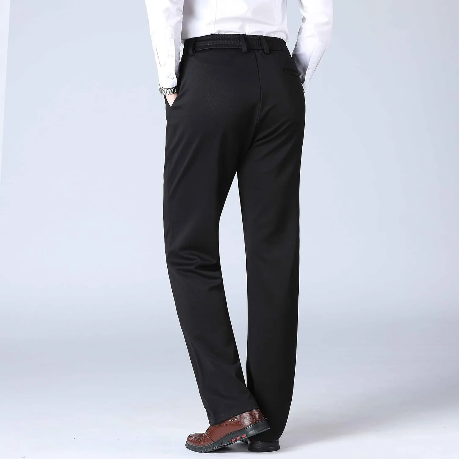 Men's Skinny-Fit Washed Comfort Stretch Chino Pant, Solid Color Casual Elastic Sweatpants, Tactical Breathable Pants Men
