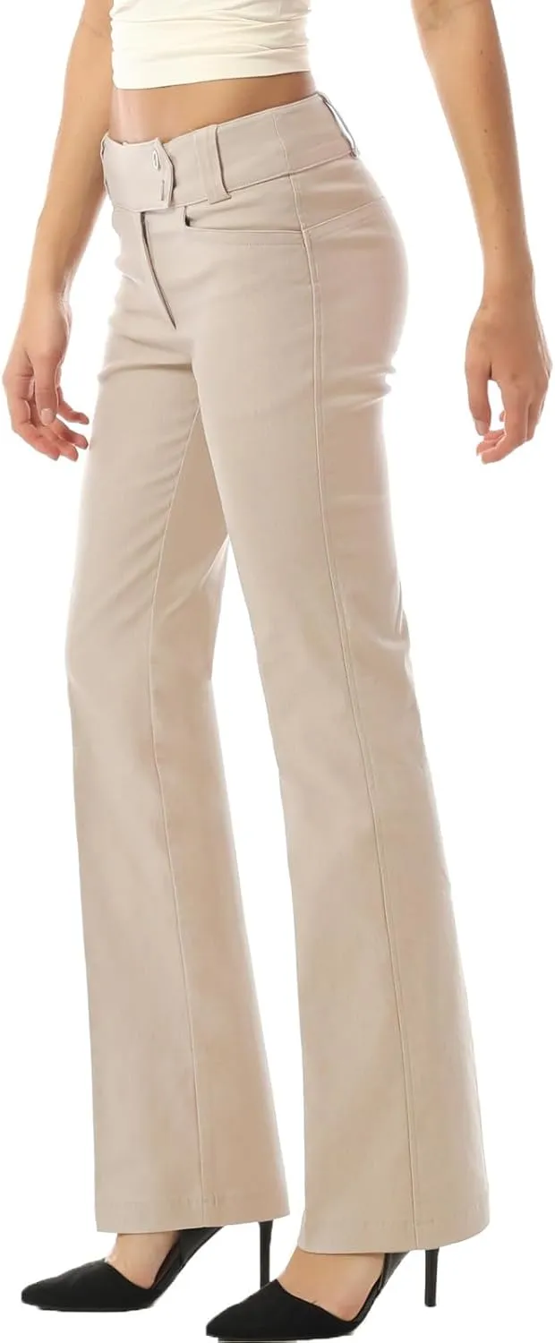 MixMatchy Women's Ultra Stretch Lux Comfort with Flex Motion Bootcut Dress Pants Work Business Office Trousers