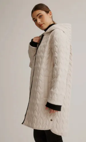 Nikki Jones Quilted Stretch Coat-Oyster Bay