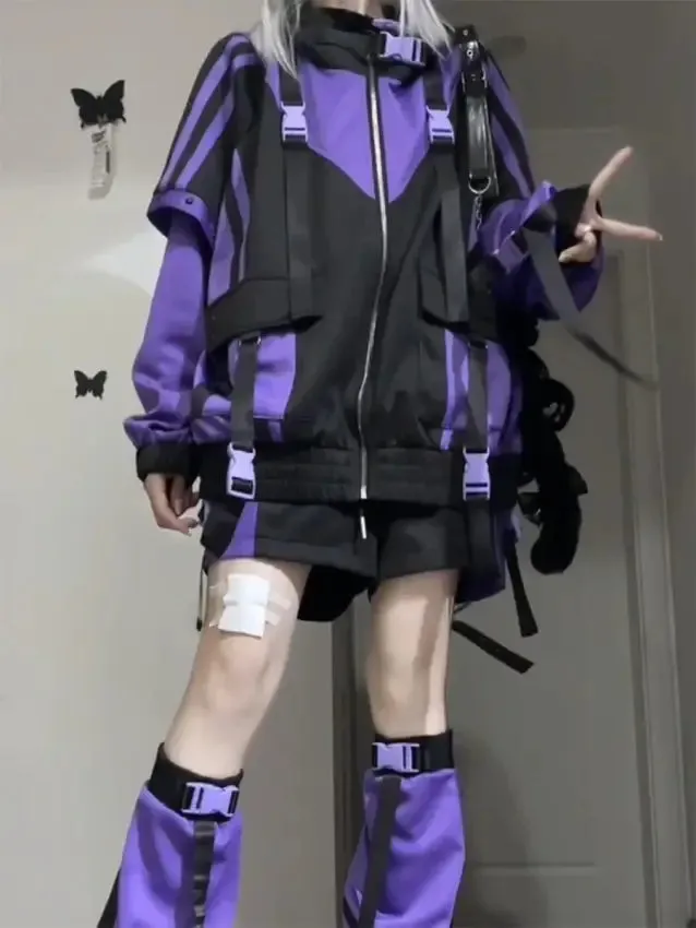 Oversized Techwear Bomber Jacket | Japanese Streetwear Windbreaker