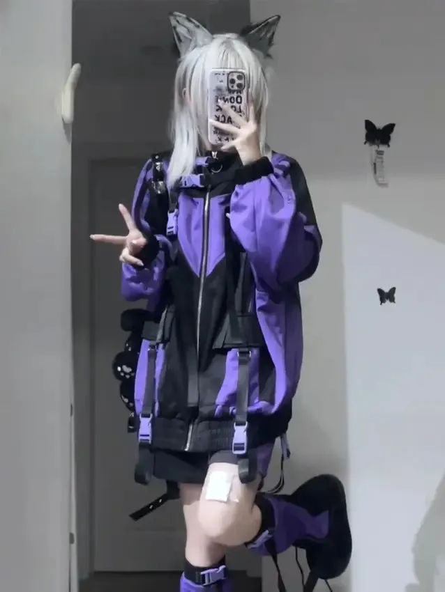Oversized Techwear Bomber Jacket | Japanese Streetwear Windbreaker