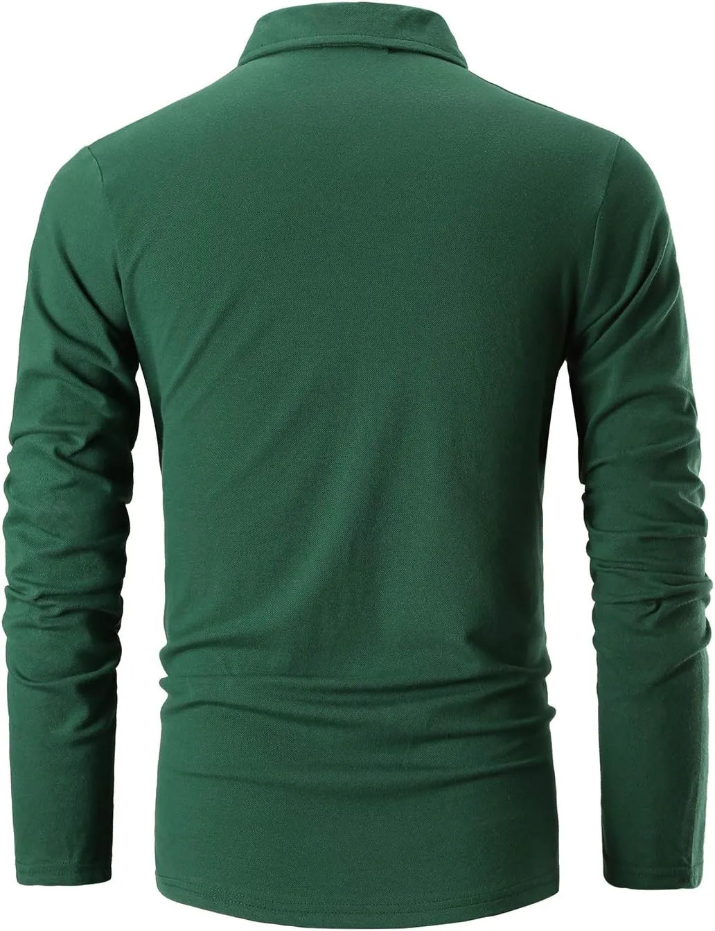 Polo Shirts for Men Long Sleeve Casual Fit Plaid Collar T-Shirts