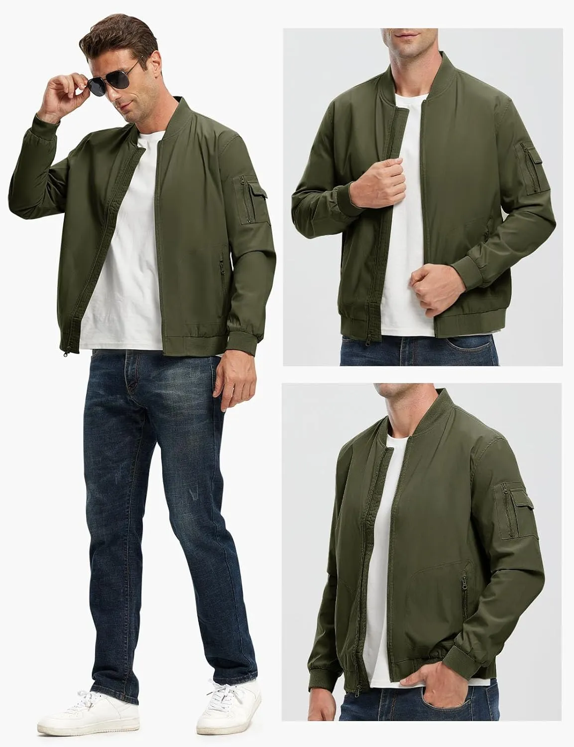 Rdruko Men's Lightweight Bomber Jacket Causal Fashion Stylish Windbreaker Light Jacket