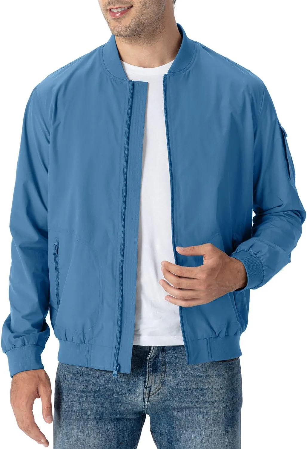 Rdruko Men's Lightweight Bomber Jacket Causal Fashion Stylish Windbreaker Light Jacket
