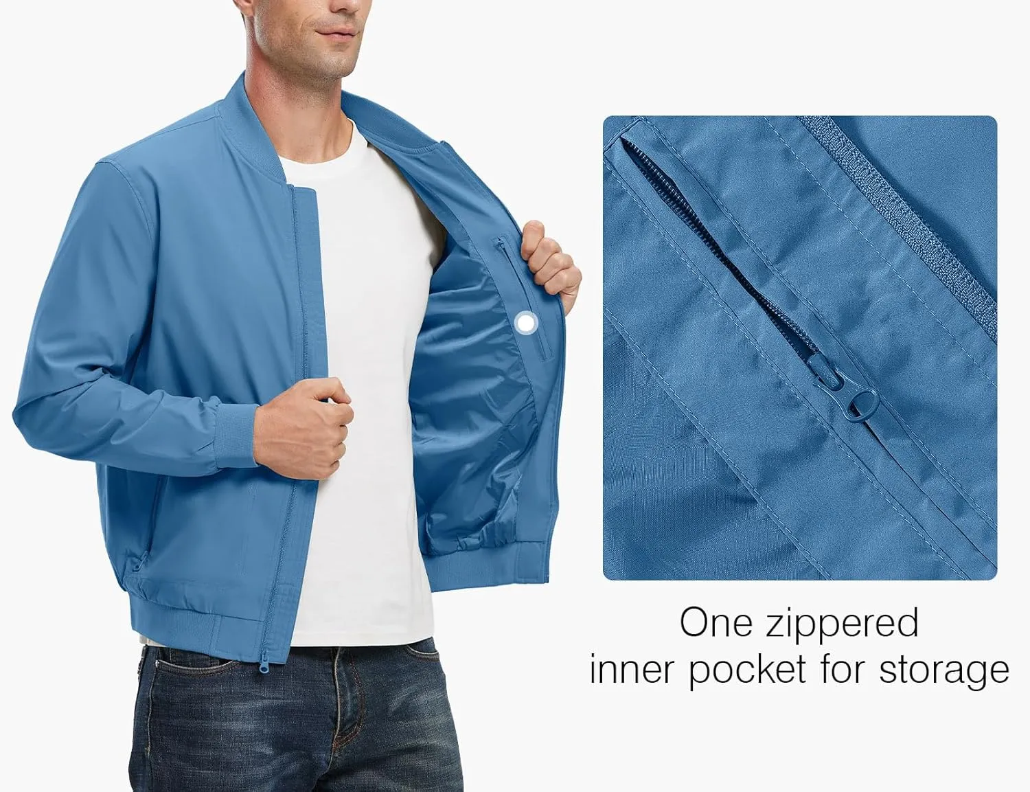 Rdruko Men's Lightweight Bomber Jacket Causal Fashion Stylish Windbreaker Light Jacket