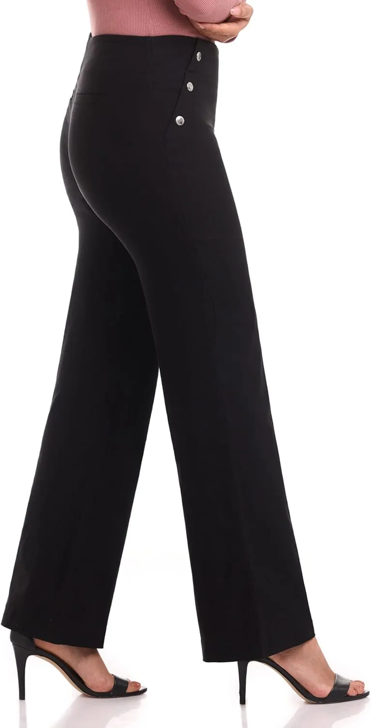 Rekucci Women's Comfort Wide Leg Pull-On Pant
