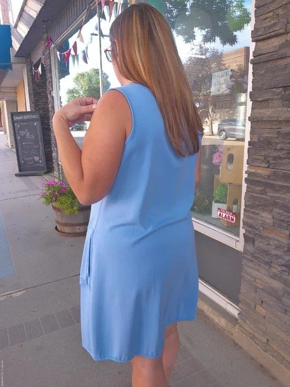 Reversible Casual Dress - Floral LightBlue