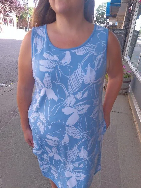Reversible Casual Dress - Floral LightBlue