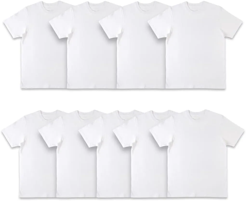 RiverBlue Crew Neck Men's T-Shirts 9-Pack Packaged, Classic Fit Knit Jersey Mens Undershirts