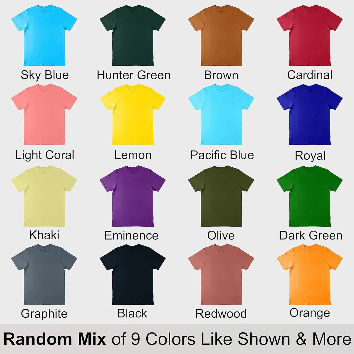 RiverBlue Crew Neck Men's T-Shirts 9-Pack Packaged, Classic Fit Knit Jersey Mens Undershirts