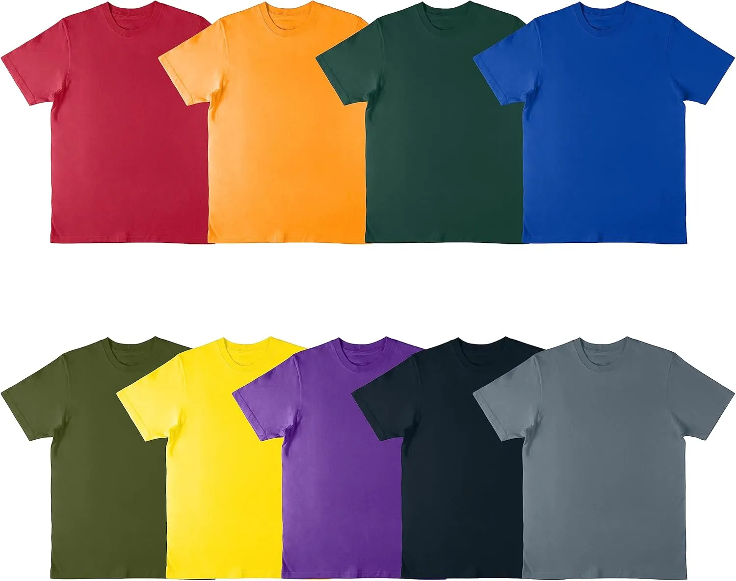 RiverBlue Crew Neck Men's T-Shirts 9-Pack Packaged, Classic Fit Knit Jersey Mens Undershirts