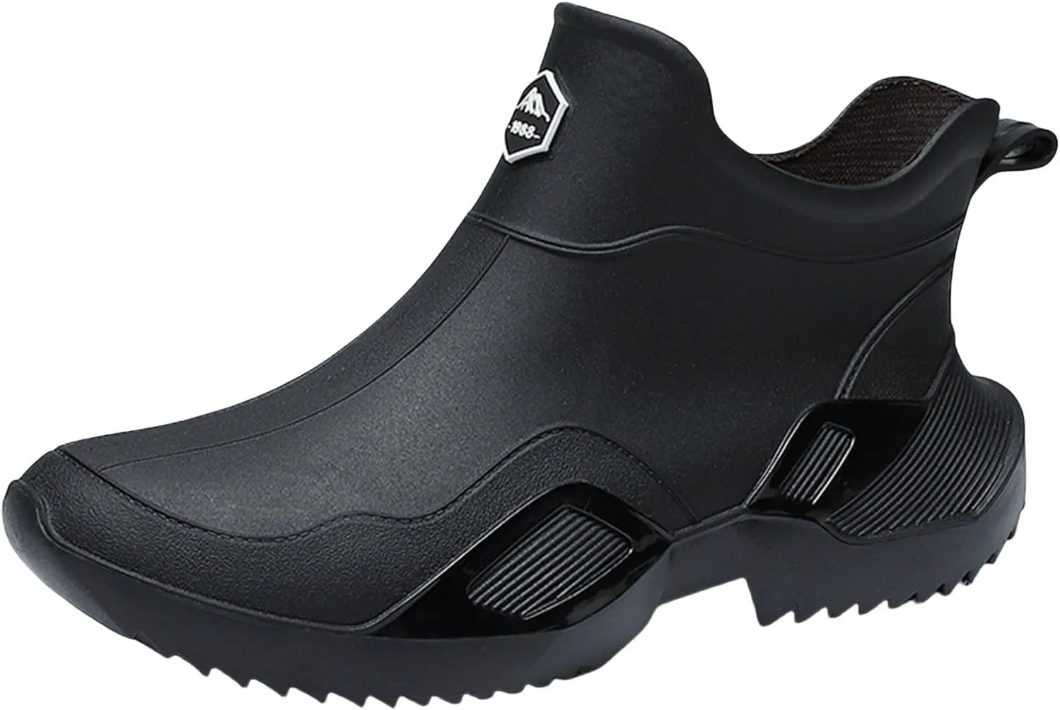 Short Rain Boots for Men Non Slip Garden Shoes Comfortable Lightweight Ankle Rain Boots Slip On Fishing Boots