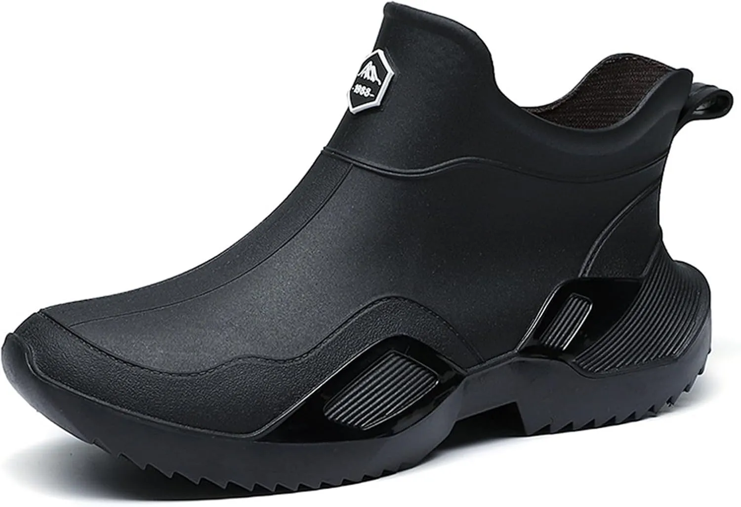 Short Rain Boots for Men Non Slip Garden Shoes Comfortable Lightweight Ankle Rain Boots Slip On Fishing Boots