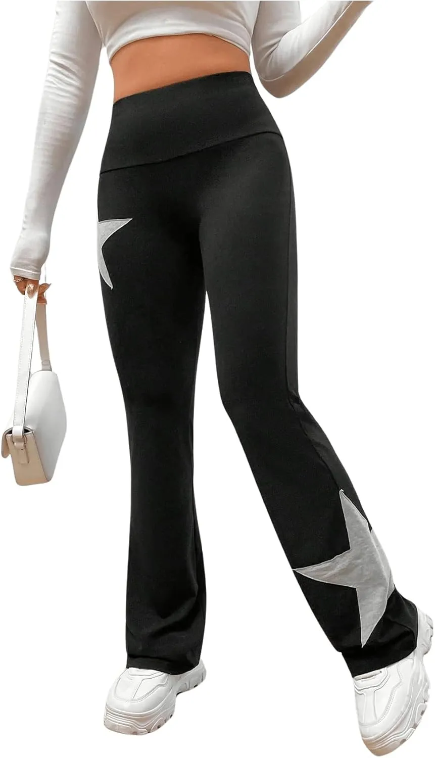 SOLY HUX Women's Flare Leggings High Waisted Sweatpants Bell Bottoms Bootcut Yoga Pants