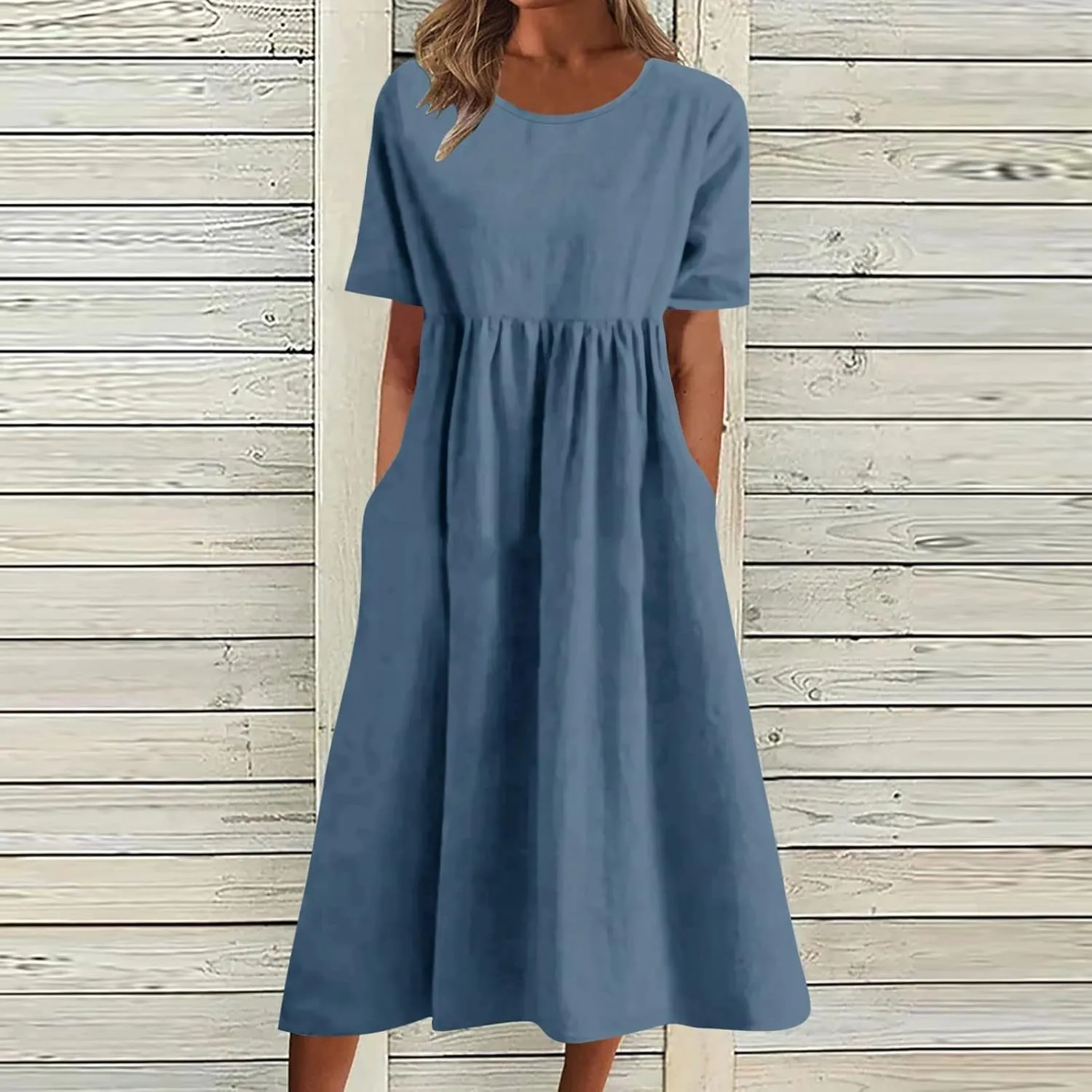 Summer Dresses for Women 2025 Casual Plus Size Floral Maxi Dress Short Sleeve Flowy Pleated Boho Beach Sundresses
