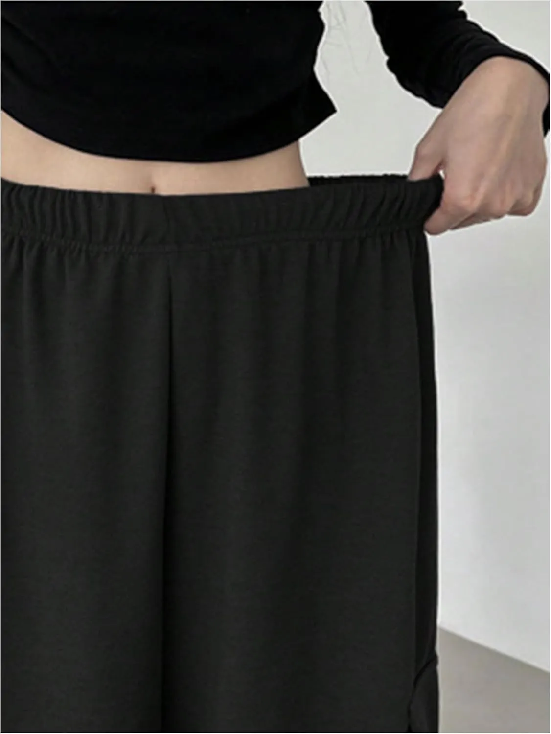 SweatyRocks Women's Wide Leg Sweatpants Elastic High Waisted Jogger Pants with Pockets