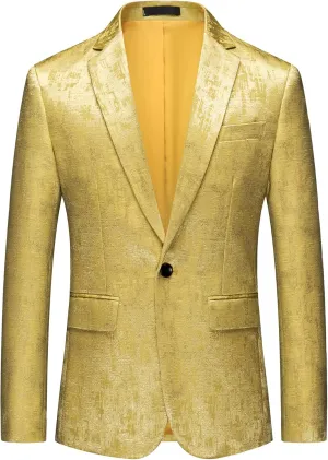 UNINUKOO Mens Blazer Floral Suit Jacket Stylish Classic Prom Dinner Wedding Tuxedo