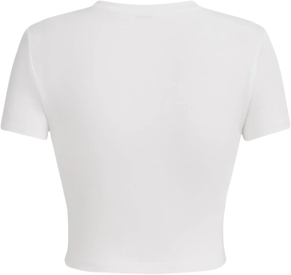Verdusa Women's Y2K Tees Funny Shirts Letter Print Crop Tops 90s T-Shirt Vintage Outfit