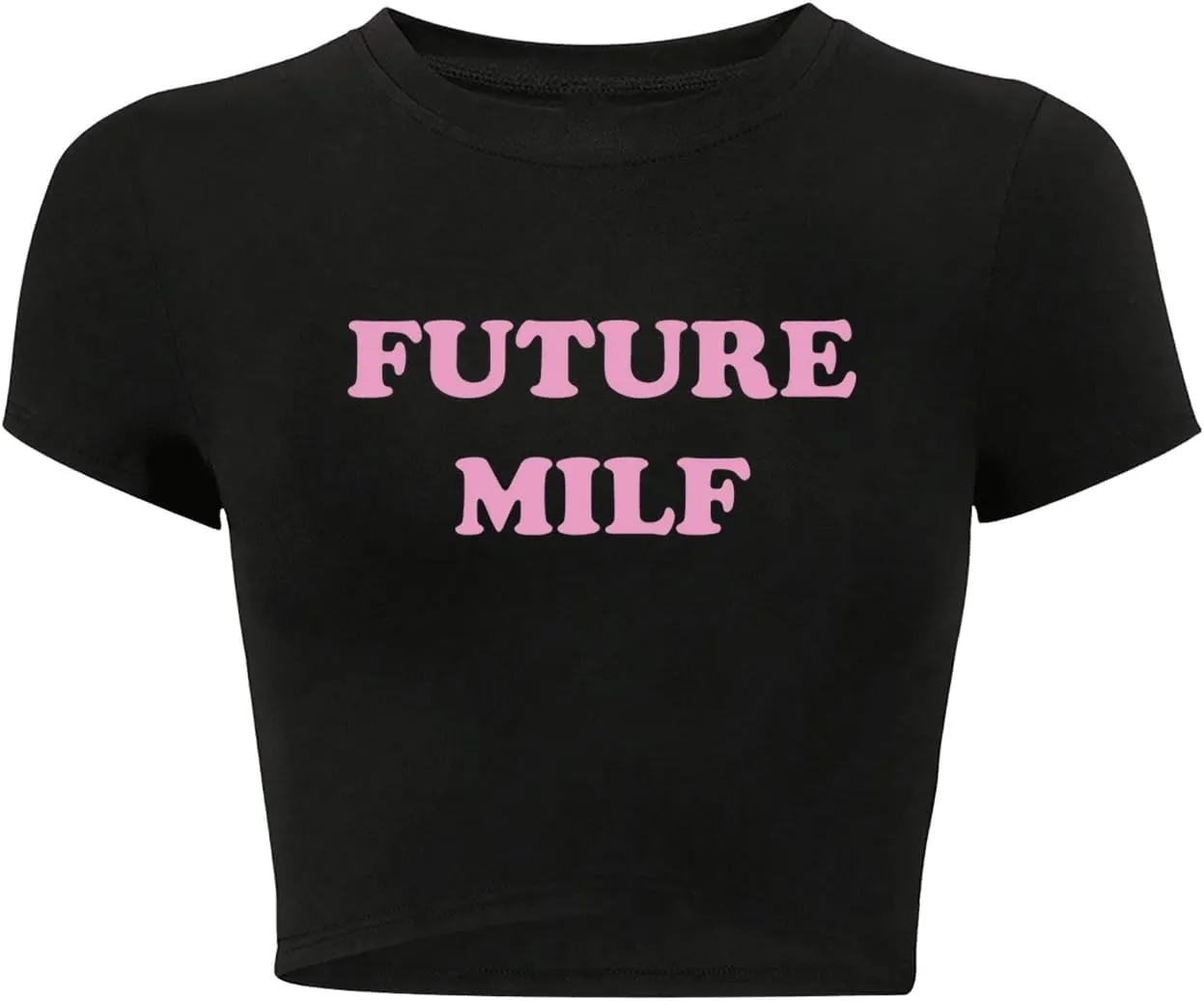 Verdusa Women's Y2K Tees Funny Shirts Letter Print Crop Tops 90s T-Shirt Vintage Outfit