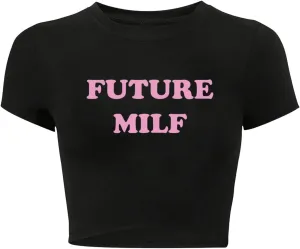 Verdusa Women's Y2K Tees Funny Shirts Letter Print Crop Tops 90s T-Shirt Vintage Outfit