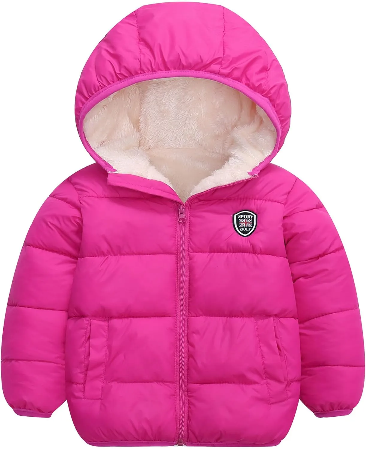 Winter Coats for Toddler Kids Infants Baby Boys Girls Light Puffer Warm Thick Hooded Down Jacket for 2-7 Years