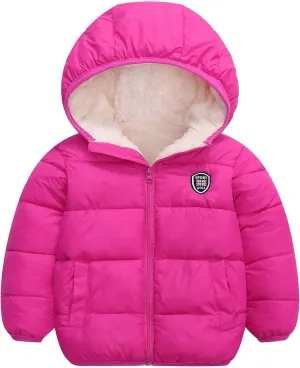 Winter Coats for Toddler Kids Infants Baby Boys Girls Light Puffer Warm Thick Hooded Down Jacket for 2-7 Years