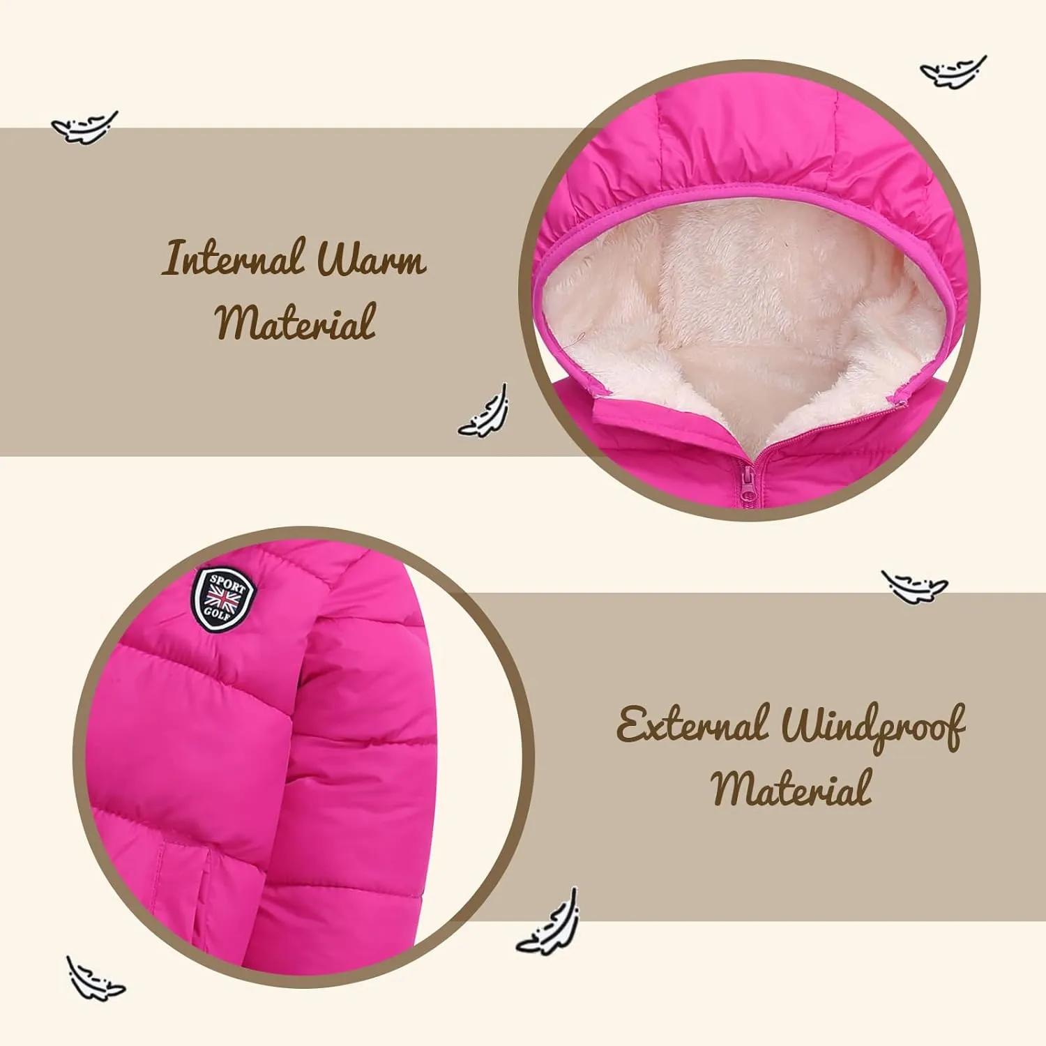 Winter Coats for Toddler Kids Infants Baby Boys Girls Light Puffer Warm Thick Hooded Down Jacket for 2-7 Years
