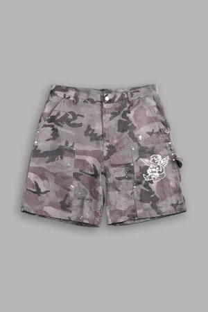 Wolf Rose Clark Utility Shorts in Blooming Woodland Camo