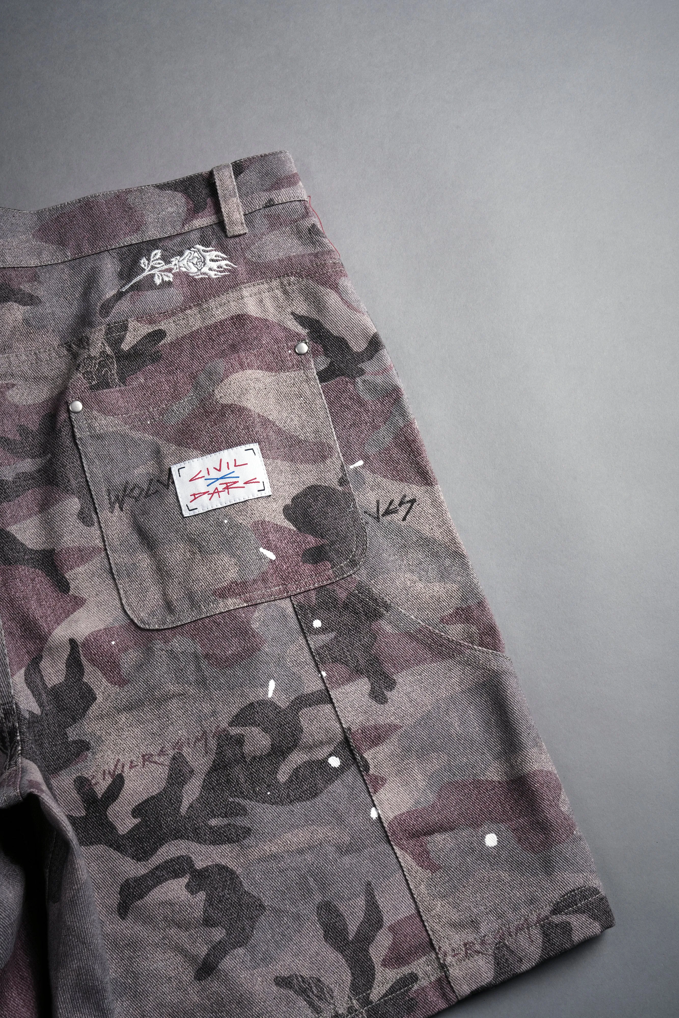 Wolf Rose Clark Utility Shorts in Blooming Woodland Camo