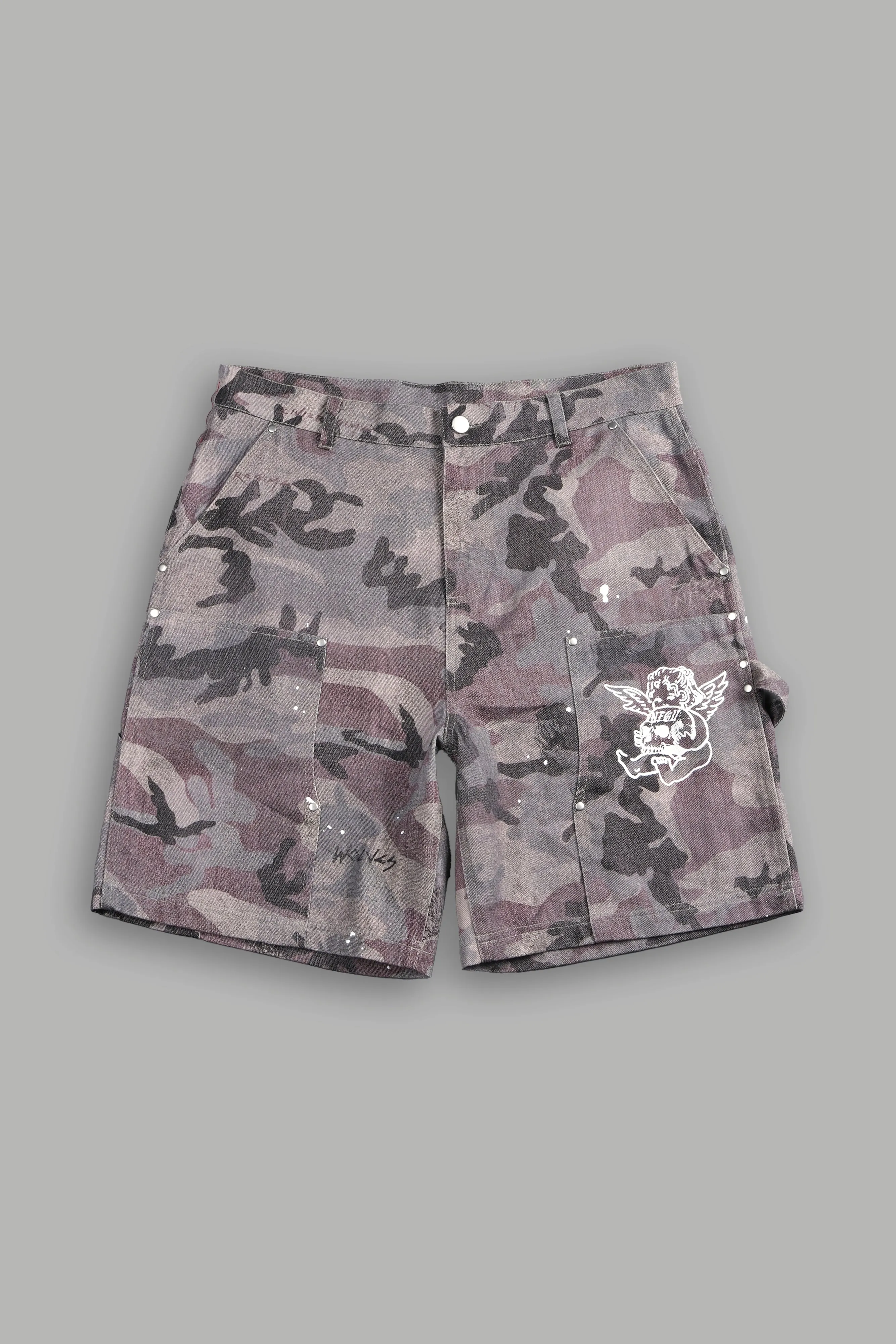 Wolf Rose Clark Utility Shorts in Blooming Woodland Camo