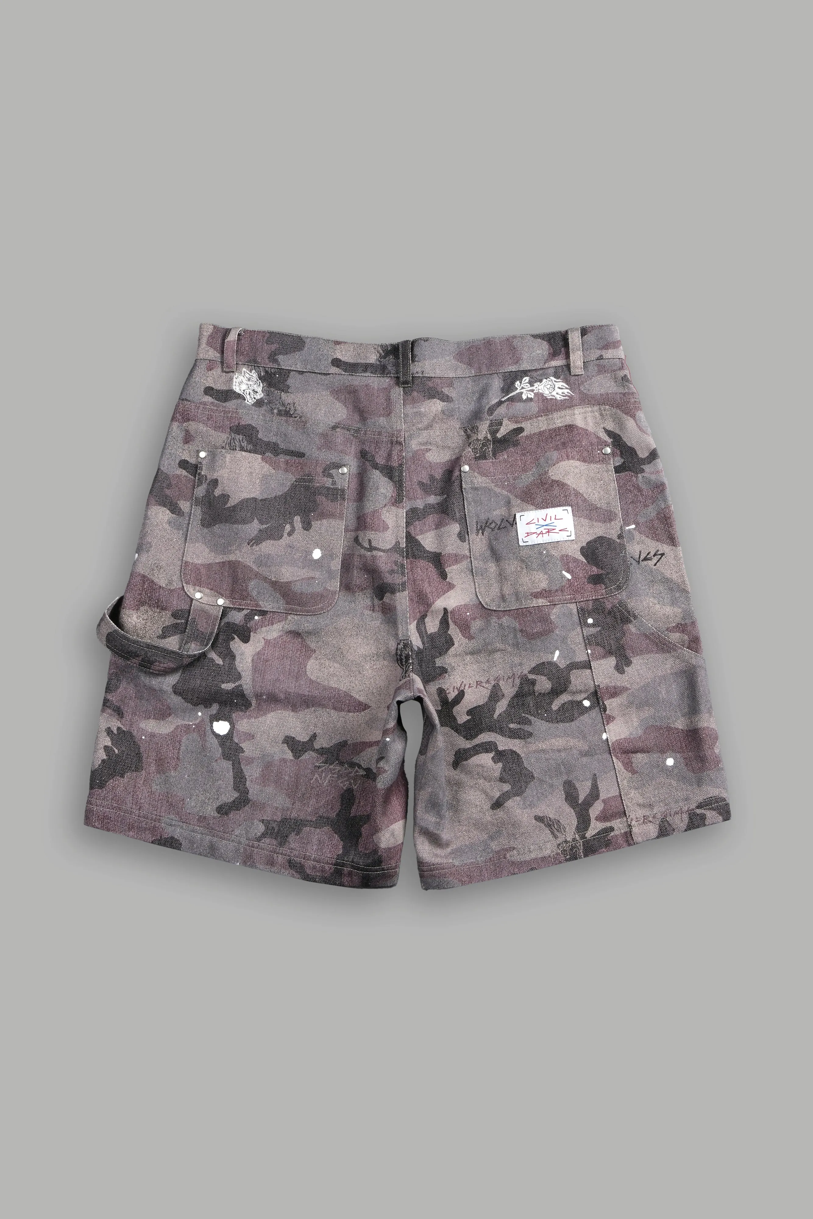 Wolf Rose Clark Utility Shorts in Blooming Woodland Camo