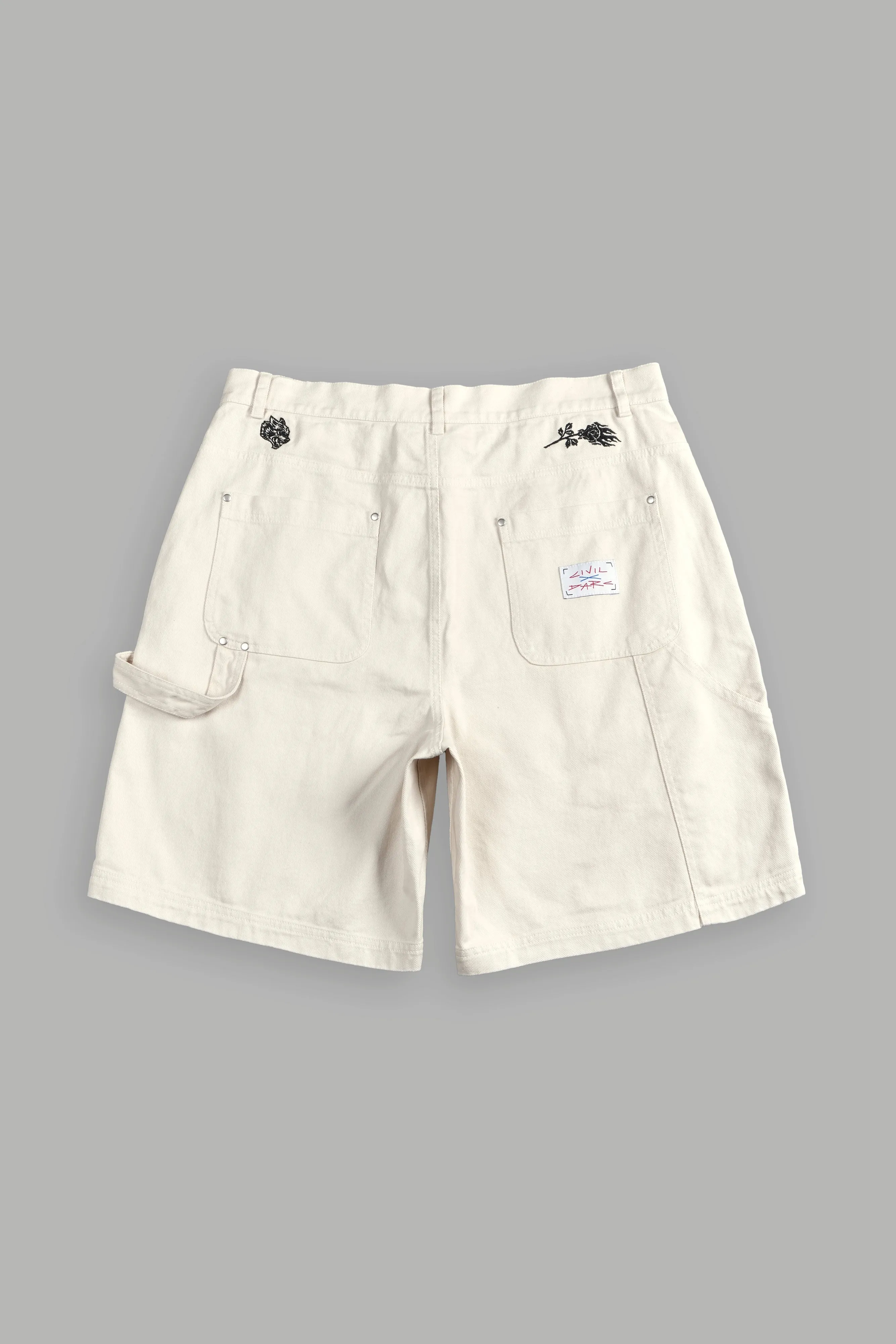 Wolf Rose Clark Utility Shorts in Cream