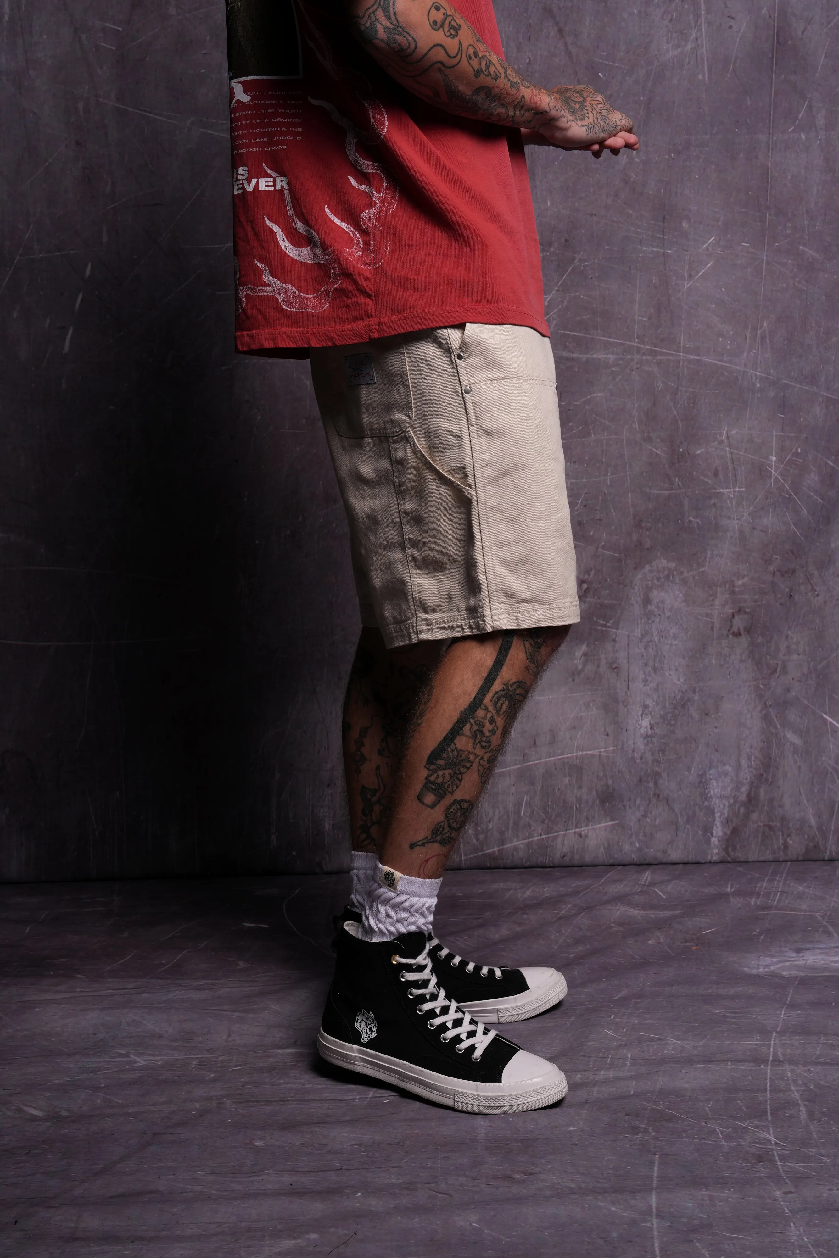 Wolf Rose Clark Utility Shorts in Cream