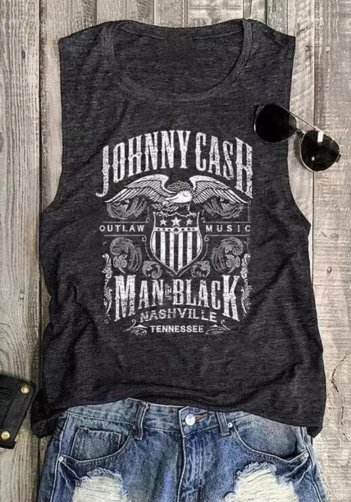 Women Funny Letter Print Country Music Tank Top Women Novelty Graphic Country Music Shirt Loose O Neck Sleeveless Vest