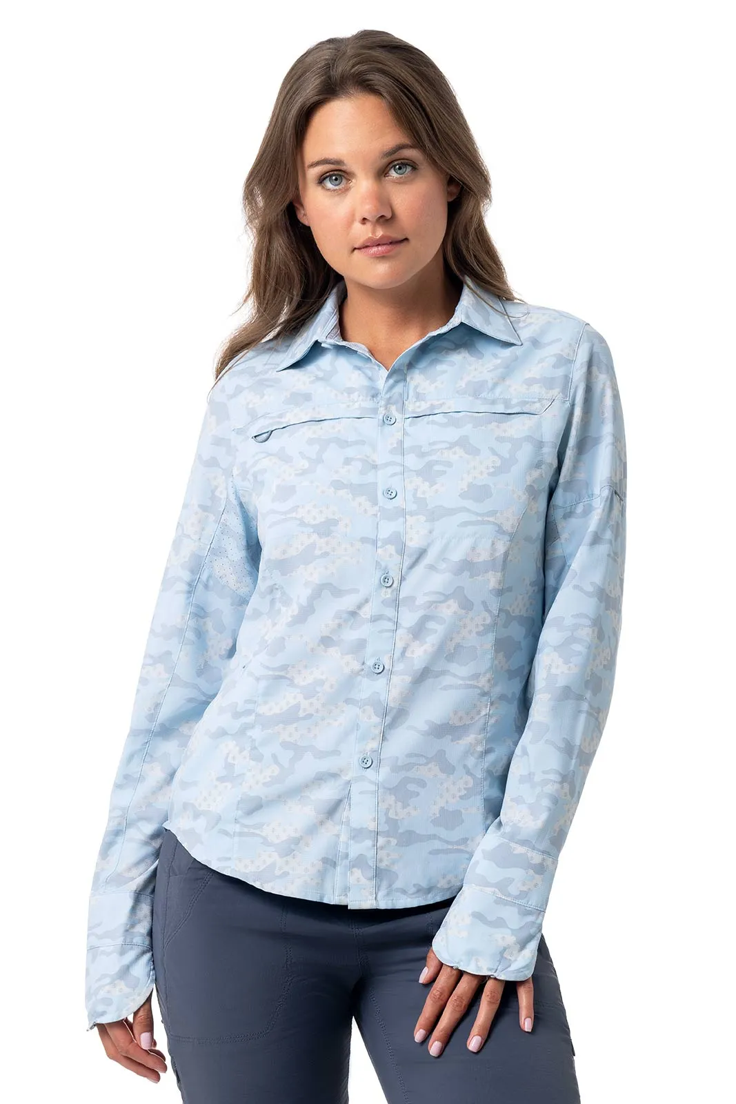 Women's Kodia Fishing Shirt | Skyride Coastal Camo