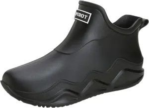 Womens Rain Boots Wide Width Slip On Barefoot Shoes Mens Rain Boots Non-Slip Rubber Waterproof Fishing Shoes